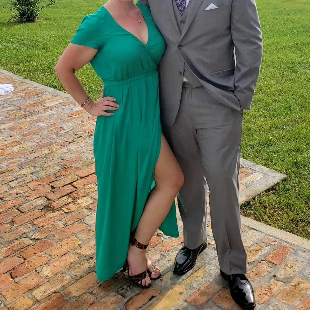 Kelly Green Entro Wrap Dress